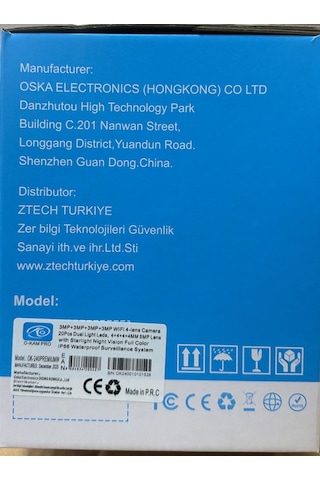 O-kam Ok-240 Premium Wifi 4 Lens Mikrofon + Hoparlör + Siren + Çakar + Alarm Kamera