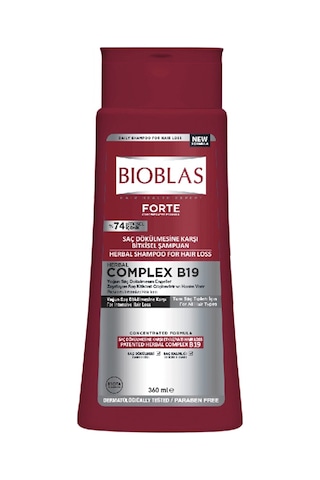 Bioblas Forte Complex B19 Yoğun Saç Dökülmelerine Karşı Bitkisel Şampuan 2 x 360 ML