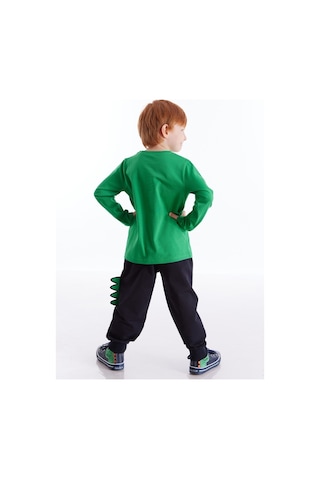 Denokids Tırtırlı Dino Erkek Çocuk Pantolon Takım Çok Renkli