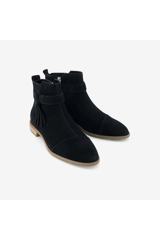 10023621 Black Suede Bot Kadın 10023621 Toms Stacey Ankle Bootie