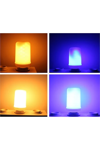 Monyee E27 Lamba Tabanlı Mavi Işıklı Dinamik Alev Efekti Dekoratif Işık - Bar, Bahçe Ve Çatı İçin Dekorasyon Işığı Mavi