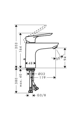 Hansgrohe Logis E Lavabo Bataryası Sifon Kumandalı