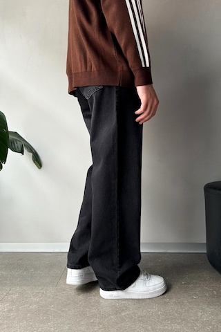 Flaw Premium Wash Baggy Jean Siyah Siyah