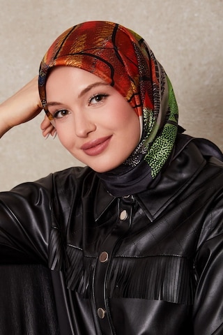 Levidor Karmaşık Desen Twill İpek Eşarp-0915 Siyah