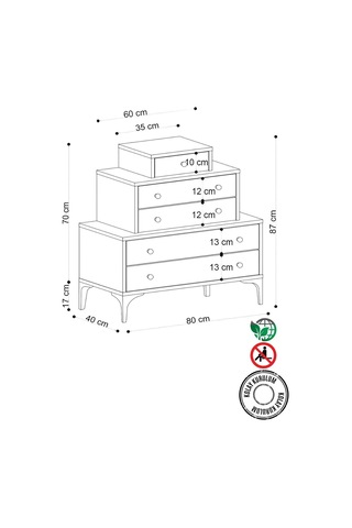 Decormet Gobi Şifonyer Safir Meşe Diğer