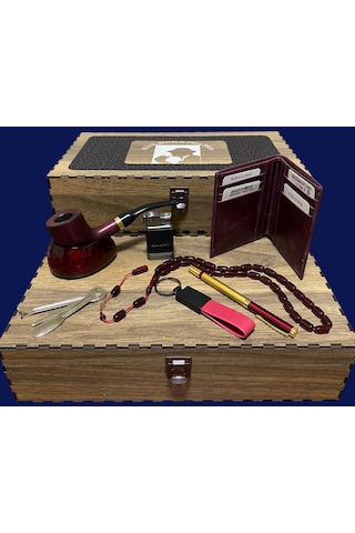 Pipsan Pipo Ahlat Ağacı Balsa Filitreli Çakmaklı Cüzdan Anahtarlık Tesbih Set 605735-509254