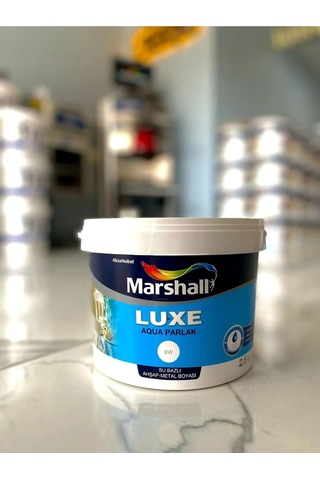 Luxe Aqua Parlak Su Bazlı Akrilik Dekoratif Dönüşüm Boyası 2,5 Litre Ahşap Ve Metal Boyası Beyaz,beyaz