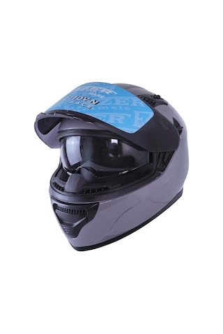 Fazer Ece 22.R06 Double Vizörlü Full Face Motor Kaskı Nardo Gri -