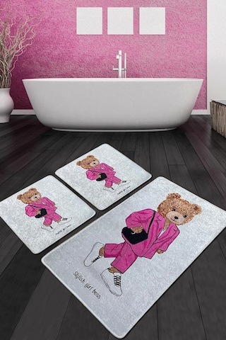Boss Girl Banyo Halısı Djt 3 Lü Set Çok Renkli