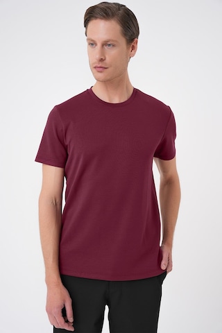 Efor Comfort Fit Bisiklet Yaka Esnek Pamuk Casual Bordo Tişört Ts 885 Bordo