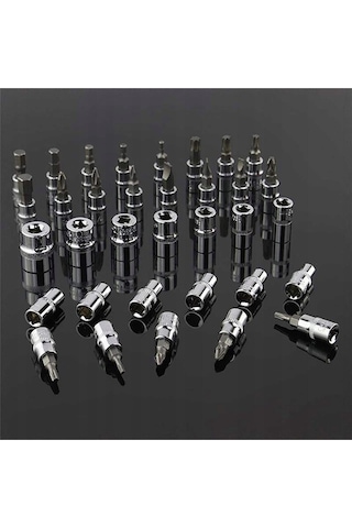 Premium 58 Parça 46mini Lokma Takımı Otomatik Cırcırlı 1/4" 12 Parça Kombine Açık Ağız-yıldız Takım