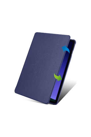 Zore Galaxy Tab S9 Kılıf Uyumlu Termik Kalem Bölmeli Dönebilen Standlı Kılıf-mav Tablet Kılıfı