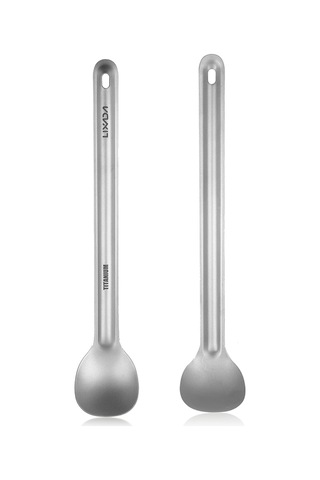 Suofeng Titanium Uzun Saplı Kaşık - Hafif Ve Dayanıklı, Kamp, Doğa Seyahatleri İçin Uygun, 215mm Boy, 15g Ağırlık Çok Renkli