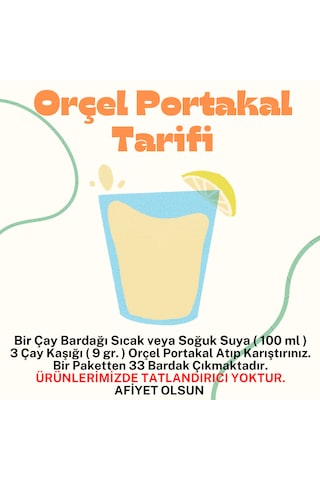 Orçel Portakal Aromalı İçecek Tozu Oralet Çay 4 x 300 G