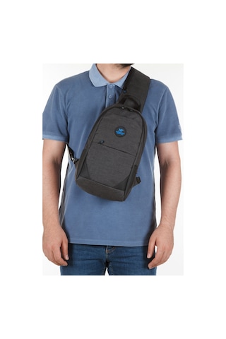 Newish Polo Erkek Usb Çıkışlı Çapraz Bel Ve Omuz Çantası New321 - Siyah - Mavi