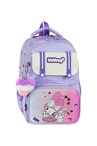 My Melody Baskılı Ortopedik Su Geçirmez Okul Çantası Termal Beslenme Ve Kalemlik Seti Mor