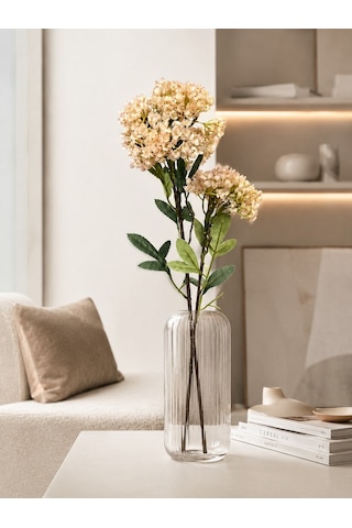 Seta Garden Dekoratif Yapay Mine Çiçeği Dalı - Tek Kök Üzerinde Çift Çiçek Başlıklı - 63 Cm - Açık Pembe Çok Renkli