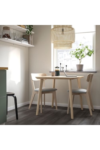 Ikea Lısabo Mutfak Masası, Dişbudak Kaplama, 88x78 Cm Çok Renkli