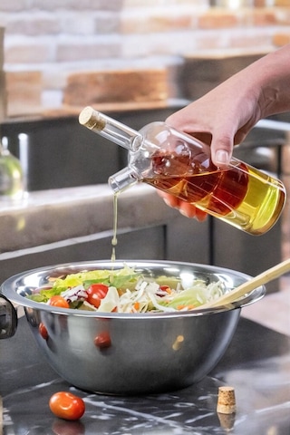 Morponi Çift Hazneli Cam Yağdanlık & Sirkelik 260 Ml Zarif Tasarım Şeffaf