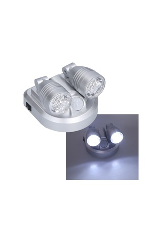 Shineyee Silver Hx-21 İki Kafa Ayarlanabilir İnsan Vücut Sensörlü Led Lambası - Karanlıkta Otomatik Aktivasyon, Enerji Tasarruflu, Kolay Kurulum - Odalar, Dolaplar, Koridorlar İçin Diğer