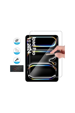 Apple Uyumlu iPad Pro 11 İnç 2024 Pro 5.nesil Ekran Koruyucu Cam Nano Esnek