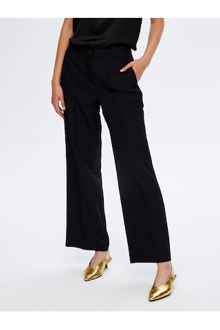 Faik Sönmez Beli Lastikli Kendinden Dokulu Wide Leg Fıt Kadın Pantolon Uw26pnt018 Siyah