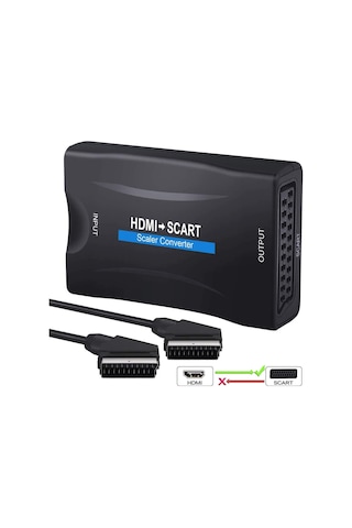 Hdmı'dan Scart'a Kompozit Video Dönüştürücü + Stereo Ses Hdmi Sca