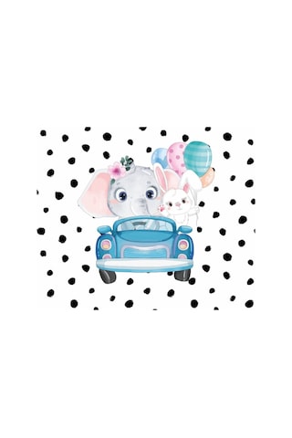 Yavru Fil Ve Tavşan - Baskılı Dikdörtgen Özel Mouse Pad Mousepad