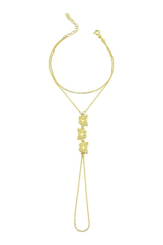 18k Altın Kaplamalı 925 Ayar Gümüş Sıra Kelebekler Şahmeran - 45100602 Altın