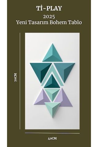 Bohem Tablo Soyut Üçgenler, Geometrik, Soyut Üçgenler Bohem Duvar Sanatı Çerçevesiz Poster