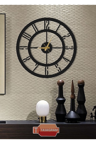 Siyah Metal Duvar Saati