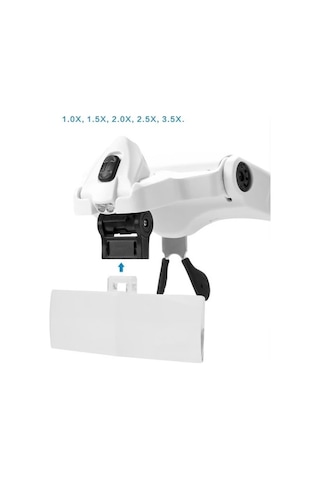 Nikula-5 Lens 1.0x-3.5x, 2led Işıklı Ile Ayarlanabilir Gözlük Büyüteç9892b2 Bayi Depom