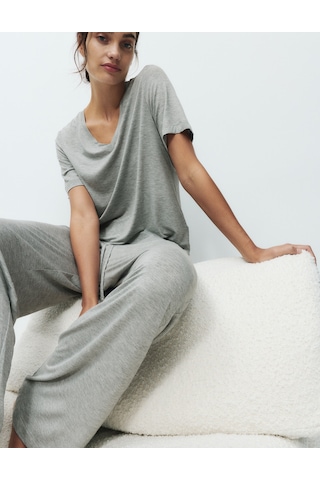 Marks & Spencer Dantel Detaylı Pijama Takımı T37002279j Gri