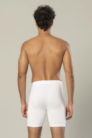 Erdem Beyaz Pamuk Elastan Uzun Boxer 1416 Beyaz