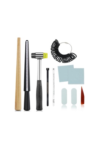 Symbee Plastik Yüzük Ölçüm Ve Bakım Seti: Ölçüm Çubuğu, Halka, Parmak Ölçer Ve Parlatma Araçları 11 Parça Tam Zirve Seti Diğer