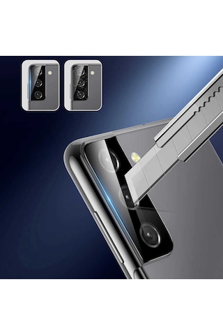 Kilifone - Samsung Galaxy S21 Ultra Uyumlu - Kamera Lens Koruyucu 3d Kamera Camı - Şeffaf