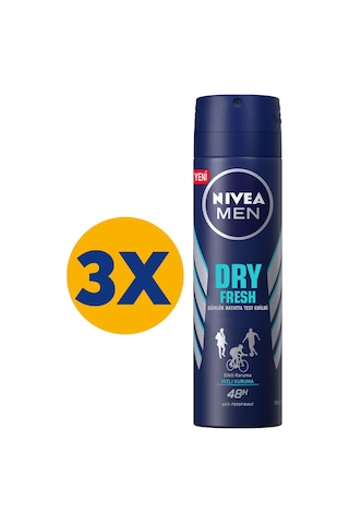 Nivea Dry Fresh Erkek Sprey Deodorant 3 x 150 ML