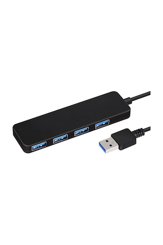 Flash Drive, Mobil Hdd Veya Diğer Usb Cihazı Siyah İçin Mikro Güç Bağlantı Noktası Ve Led Göstergesi Olan Usb Hub Usb Dock 4-port Usb 3.0 Hub