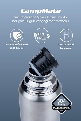 Cooker Campmate 750 Ml Paslanmaz Çelik Termos Ckr2105 Gümüş