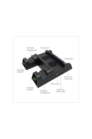 Dobe Xbox One S/X Led Göstergeli Fanlı Şarj Stand