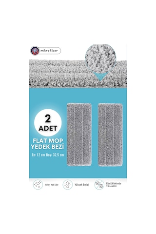 Grimorlife 2 Adet Flat Mop Yedek Mikrofiber Bez Paspas