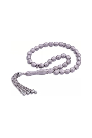 Gümüş Beyaz Mineli Zirkon Taşlı Tesbih -5853 Gümüş