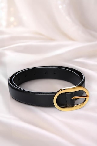 Williampolo Asya Hakiki Deri Gold Toka Siyah Kadın Kemer Siyah