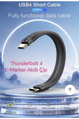 Ugourd Thunderbolt 4 Usb 4.0 240w 40gbps 8k 60hz Type-c Kablo