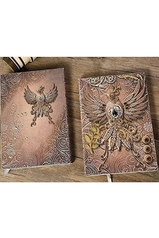 Hediyelik Deri Defter 3d Kabartmalı Turuncu