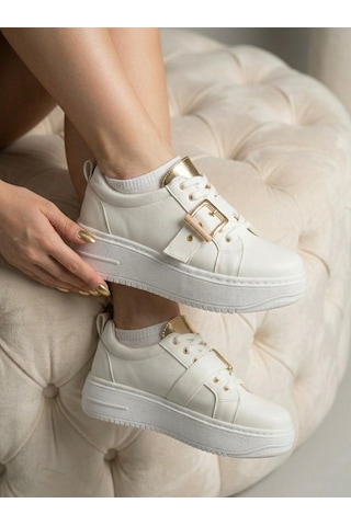 Marina Rosse Lusi Kemer Gold Detaylı Günlük Ortopedik Sneaker Beyaz