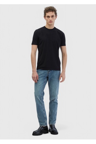 Ramsey Siyah Düz Bisiklet Yaka T-shirt Siyah