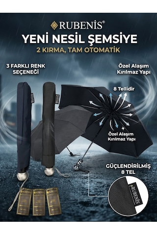 Rubenis Cv-26m 8 Telli Otomatik Şemsiye Siyah