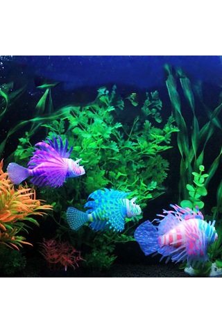 Yaleker Gece Parlayan Siyah Silikon Akvaryum Balık Dekoru - 11.5x3x7.5cm