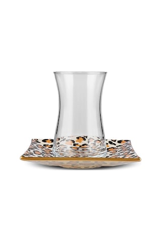 Karaca  Leopar Kare 12 Parça Çay Seti